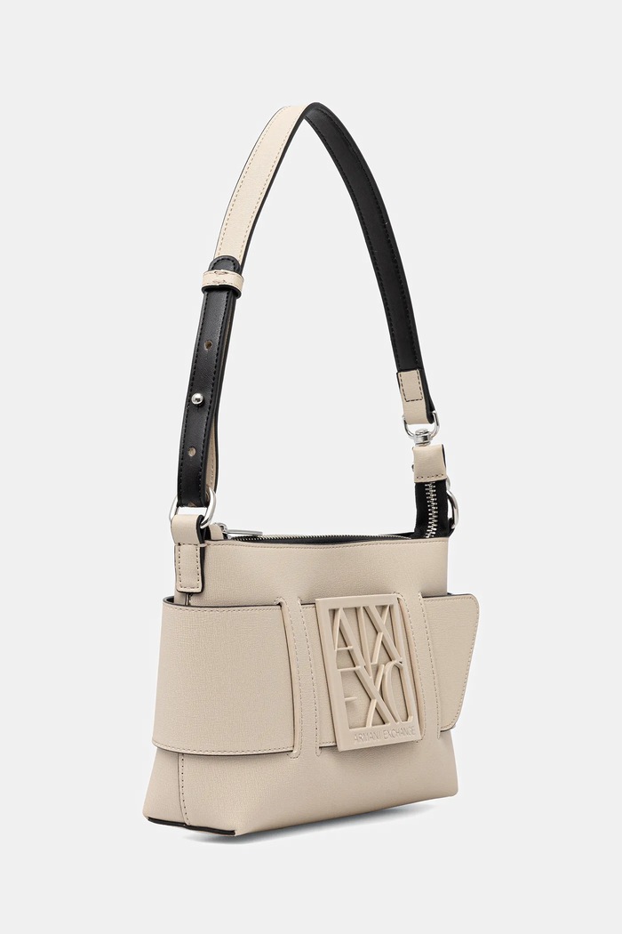 Armani Exchange torebka hobo damska z imitacji skóry 942907.0A874 beżowy SS26