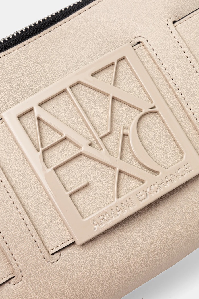 Armani Exchange torebka hobo damska z imitacji skóry beżowy 942907.0A874