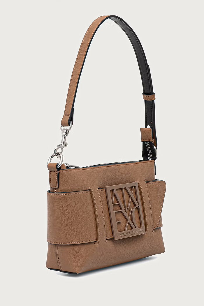 Armani Exchange Torebka hobo damska z imitacji skóry 942907.0A874 beżowy SS26