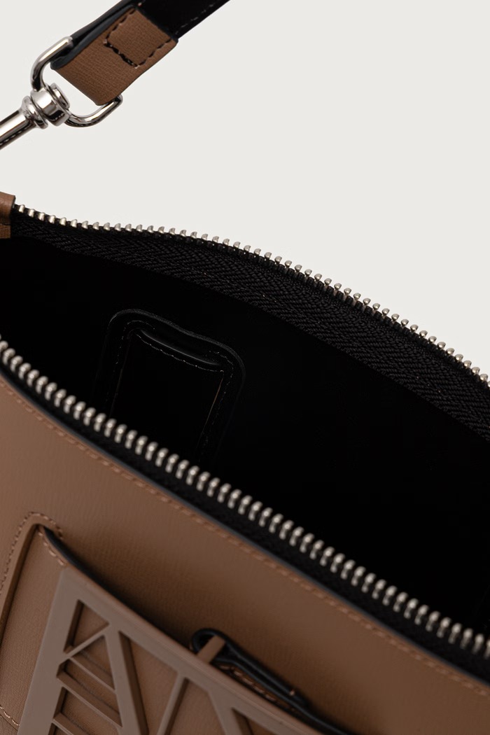 Torebka hobo damska z imitacji skóry Armani Exchange beżowy 942907.0A874