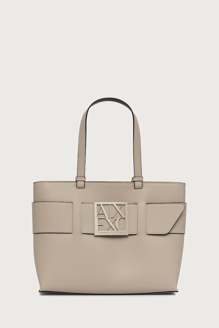Armani Exchange Kabelka typu shopper dámska z imitácie kože béžová 949138.0A874