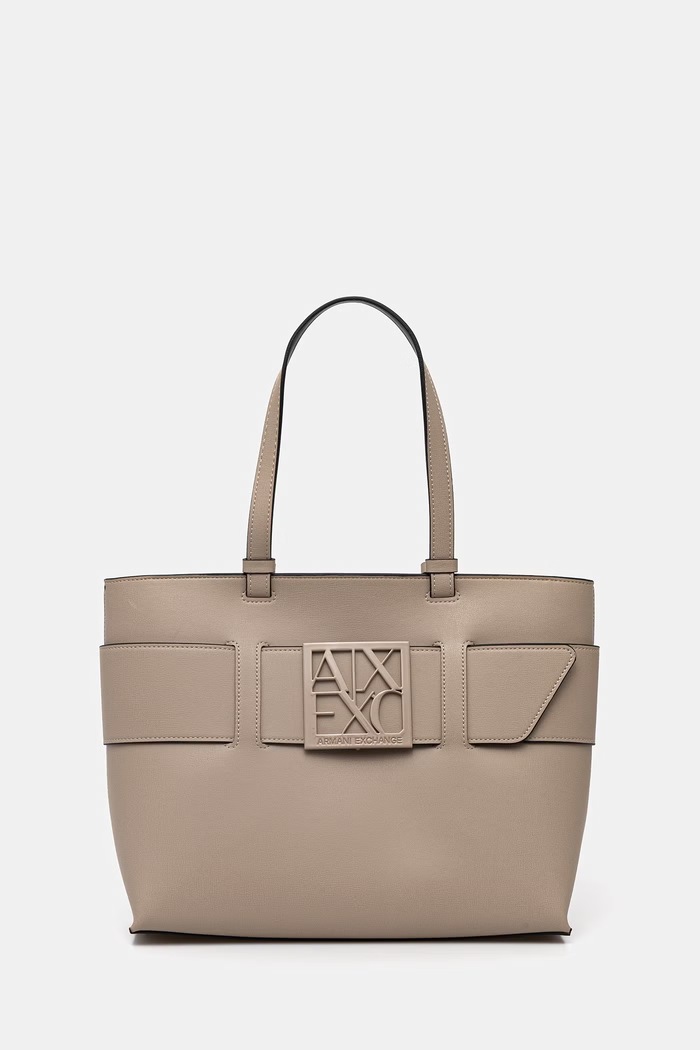Kabelka Armani Exchange jednofarebný béžová 949138.0A874