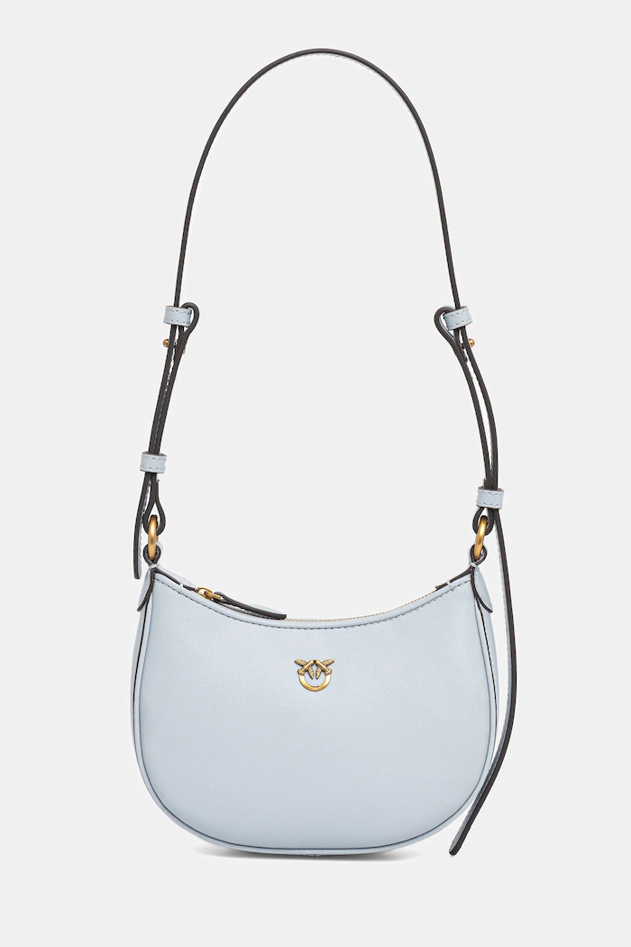Pinko Kožená kabelka Pinko modrá 103538.A0F1