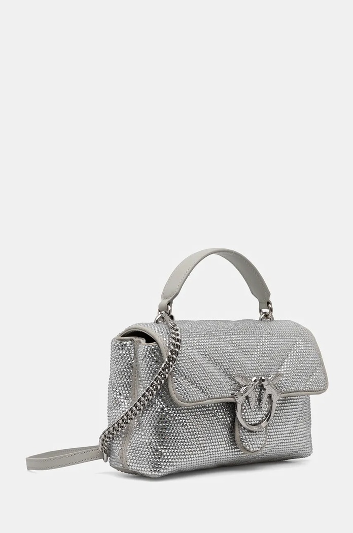 Semišová kabelka Pinko 100044.A217 stříbrná AW24
