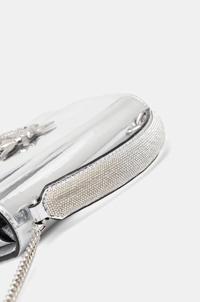 Pinko borsa a mano in pelle argento 100071.A1JD
