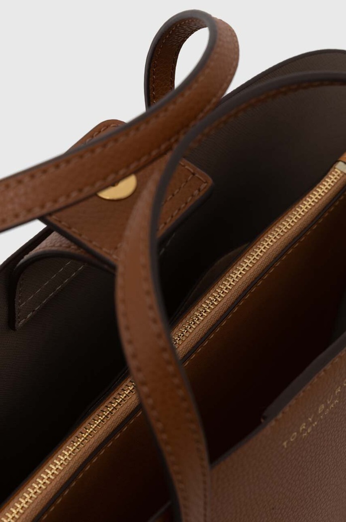 Kožená kabelka Tory Burch Perry Triple-Compartment hnědá 81928.905