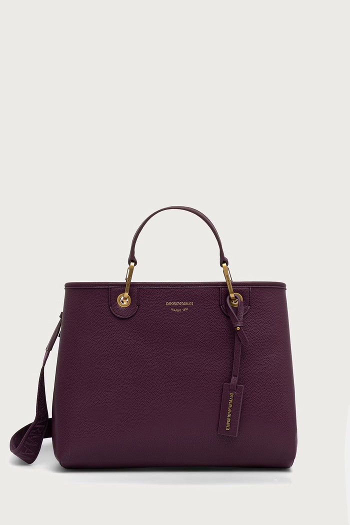 Emporio Armani torebka shopper damska z imitacji skóry fioletowy EW000360.AF12036