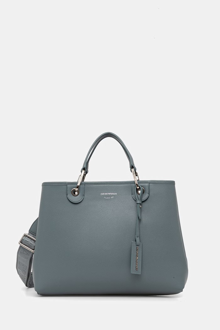 Torbica Emporio Armani Imitacija zrnatega usnja turkizna EW000360.AF12036