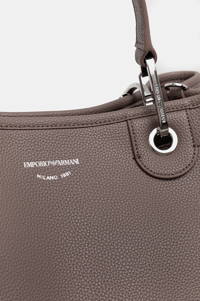 Emporio Armani torebka shopper damska z imitacji skóry brązowy EW000360.AF12036