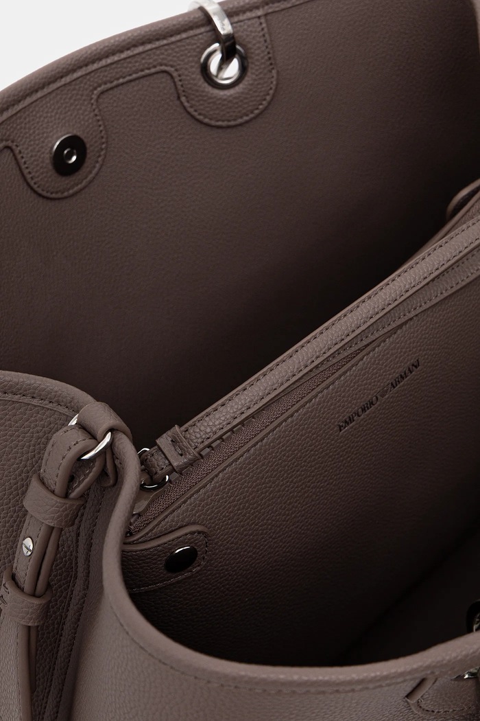 Emporio Armani torebka shopper damska z imitacji skóry EW000360.AF12036 brązowy