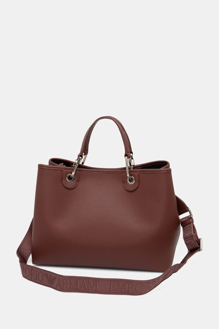Emporio Armani torebka shopper damska z imitacji skóry EW000360.AF12036 bordowy SS26