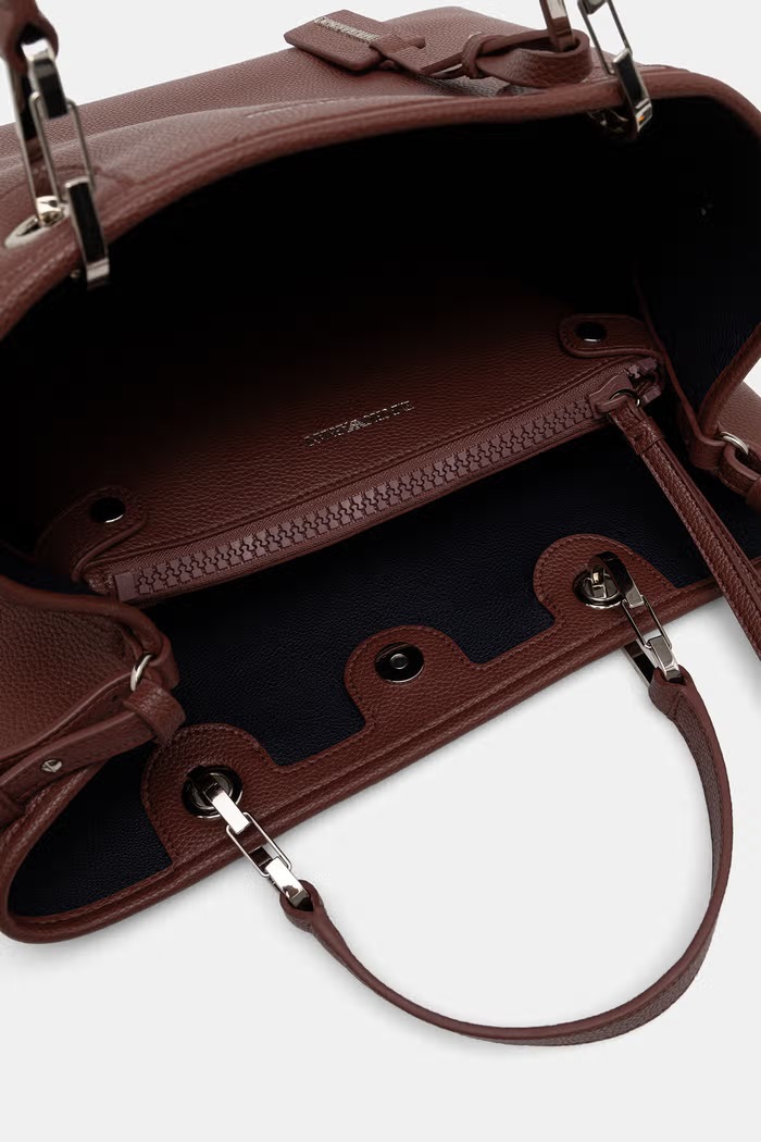 Emporio Armani torebka shopper damska z imitacji skóry bordowy EW000360.AF12036