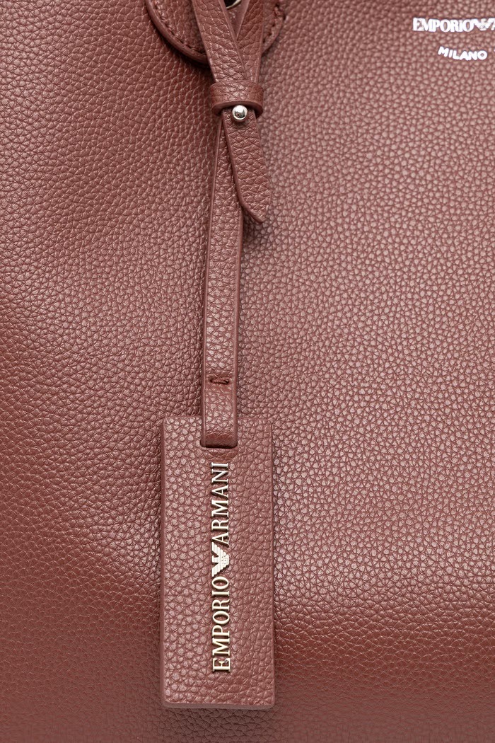 Emporio Armani torebka shopper damska z imitacji skóry EW000360.AF12036 bordowy
