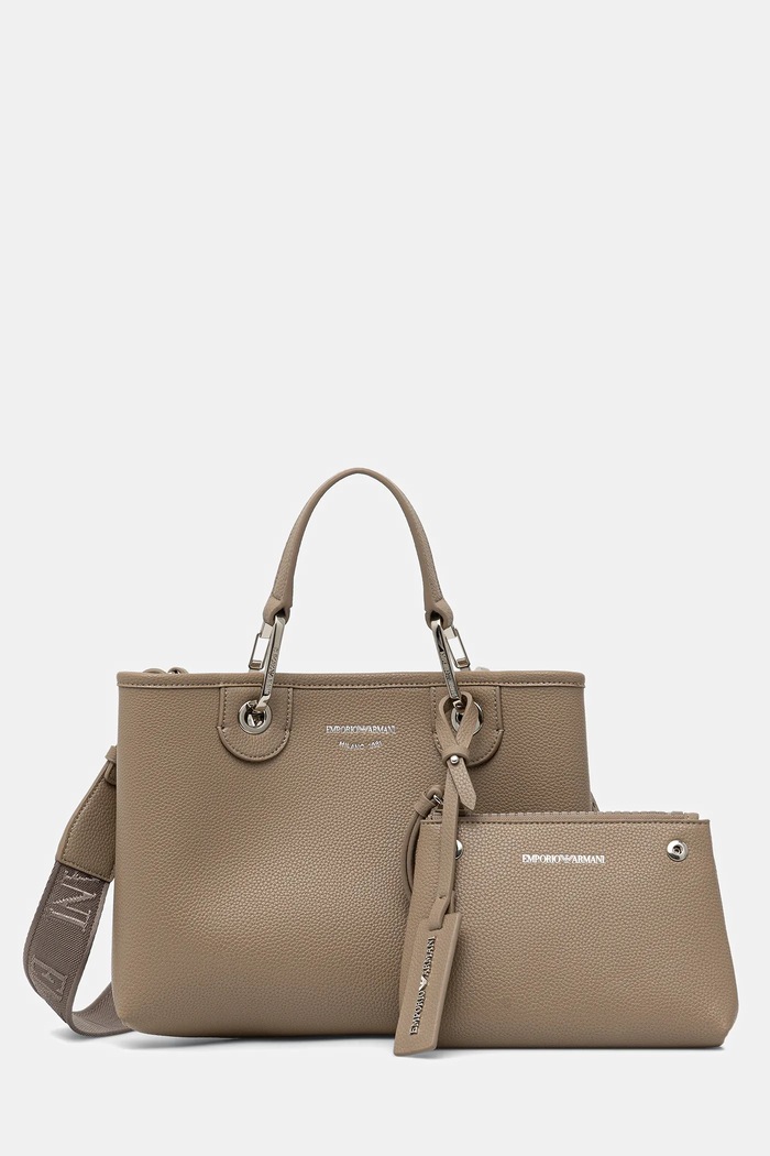 Emporio Armani torebka crossbody damska nie mieści A4 beżowy EW000361.AF12036