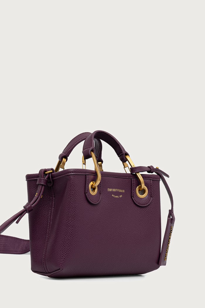 Emporio Armani Torebka crossbody damska z imitacji skóry EW000382.AF12036 fioletowy SS26