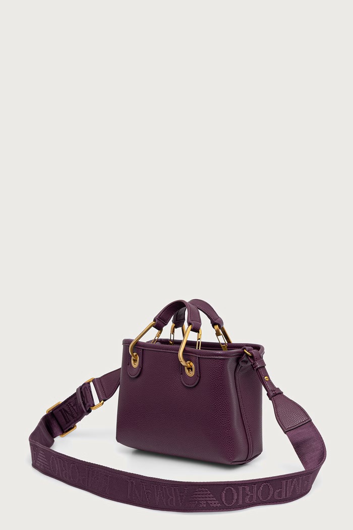 Akcesoria Emporio Armani Torebka crossbody damska z imitacji skóry EW000382.AF12036 fioletowy