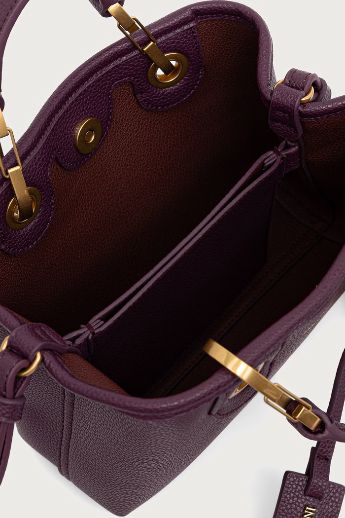 Torebka crossbody damska z imitacji skóry Emporio Armani fioletowy EW000382.AF12036