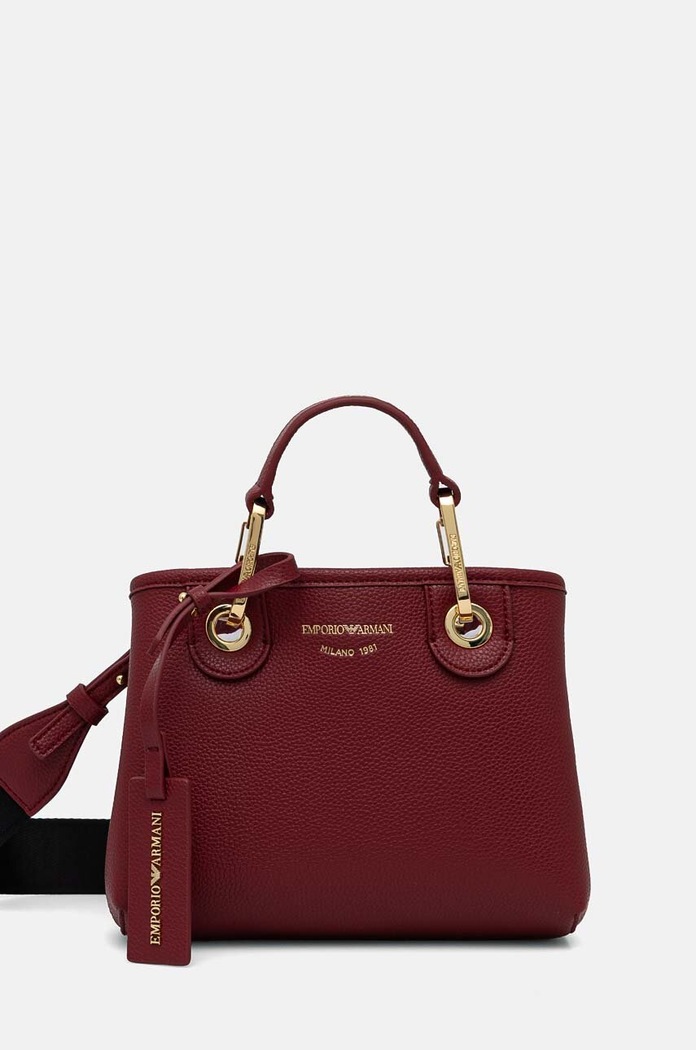 Emporio Armani torebka crossbody damska z imitacji skóry nie mieści A4 bordowy EW000382.AF12036