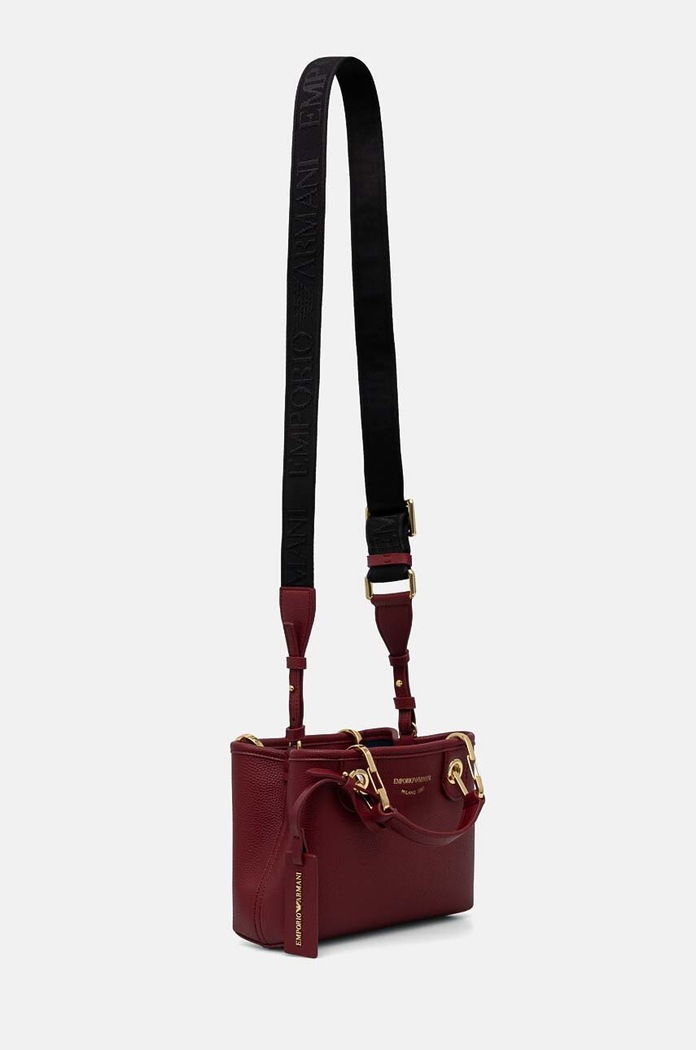 Emporio Armani torebka crossbody damska z imitacji skóry EW000382.AF12036 bordowy SS26