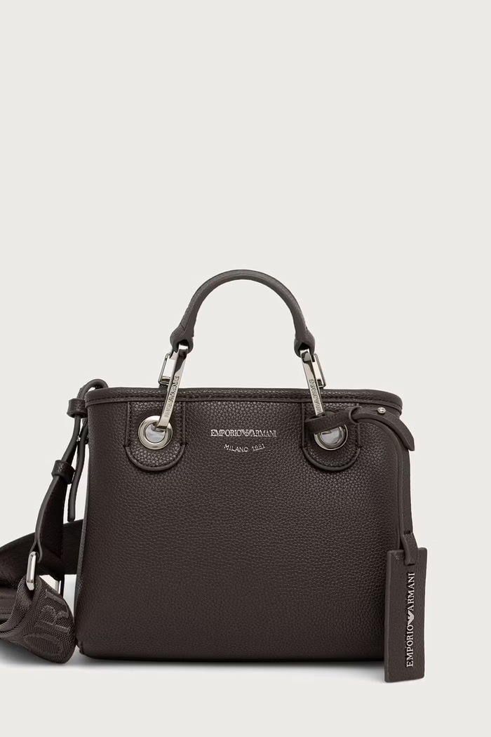 Emporio Armani torebka crossbody damska z imitacji skóry brązowy EW000382.AF12036