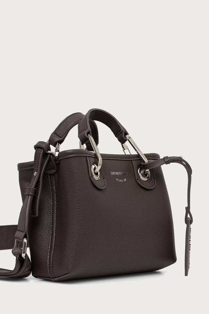 Emporio Armani torebka crossbody damska z imitacji skóry EW000382.AF12036 brązowy SS26