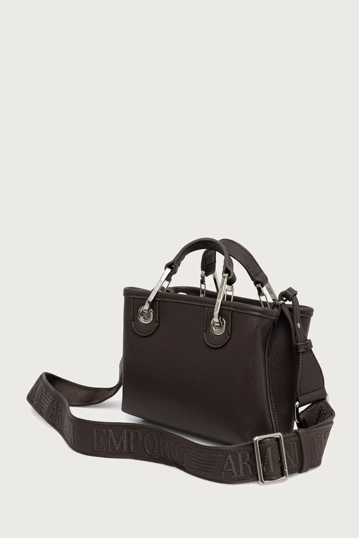 Akcesoria Emporio Armani torebka crossbody damska z imitacji skóry EW000382.AF12036 brązowy