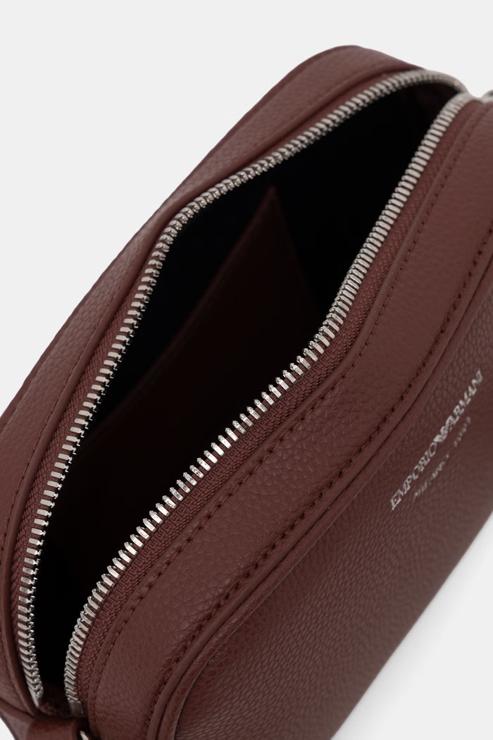 Emporio Armani torebka crossbody damska z imitacji skóry EW000537.AF12036 brązowy