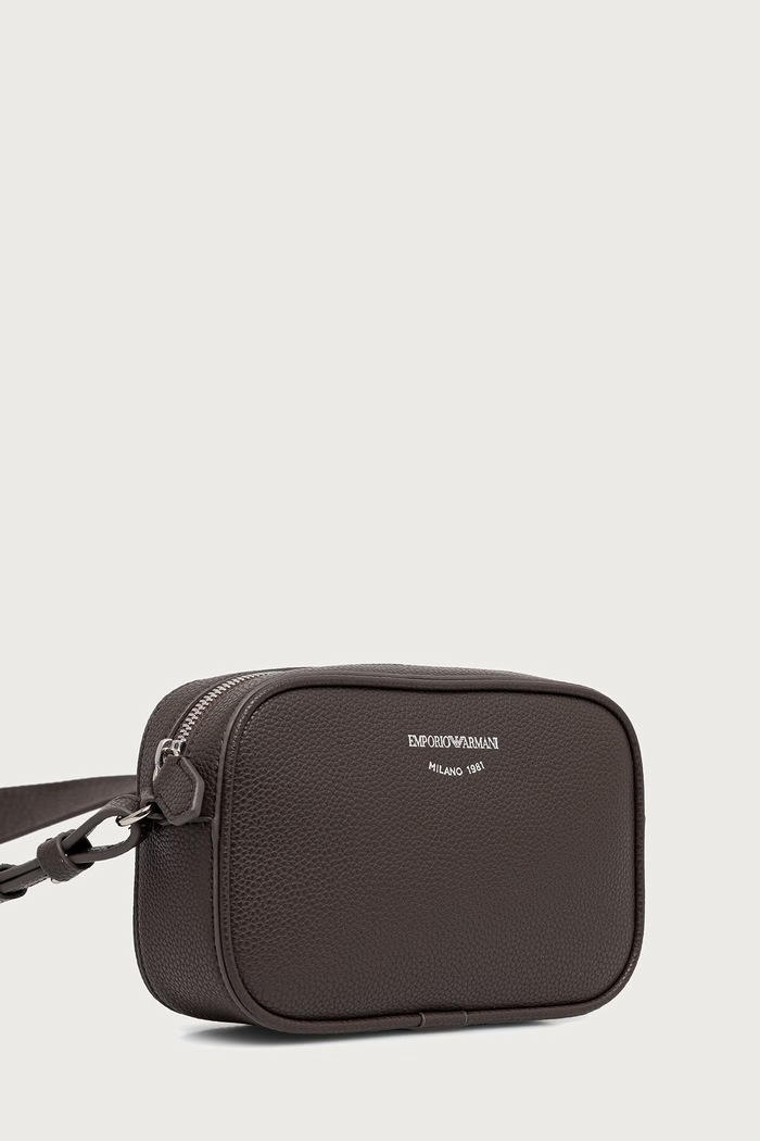 Emporio Armani Torebka crossbody damska z imitacji skóry EW000537.AF12036 brązowy SS26