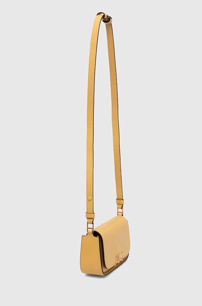 Karl Lagerfeld torebka skórzana 245W3043 żółty AW24