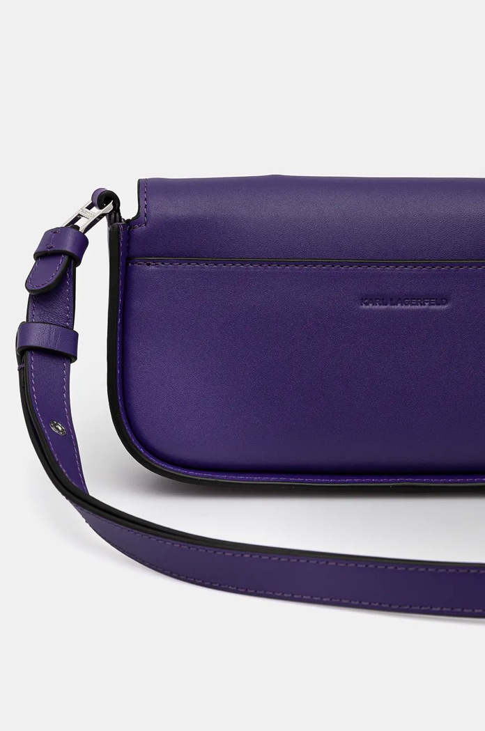 Kožená kabelka Karl Lagerfeld 245W3043 fialová AW24