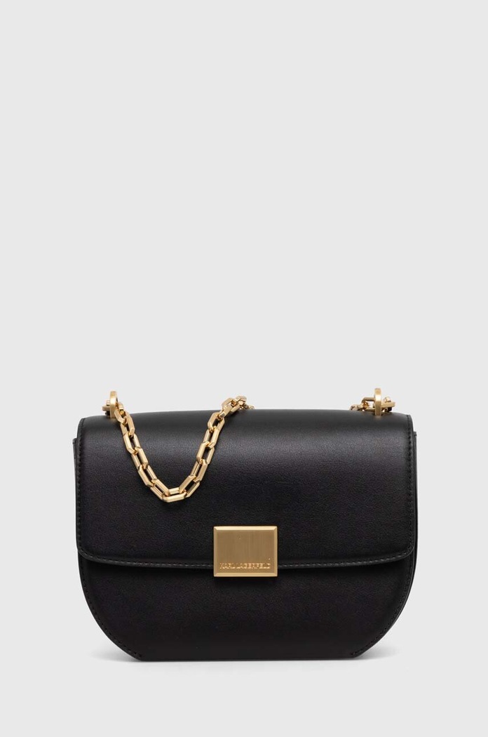 Δερμάτινη τσάντα Karl Lagerfeld λείο δέρμα μαύρο 245W3057