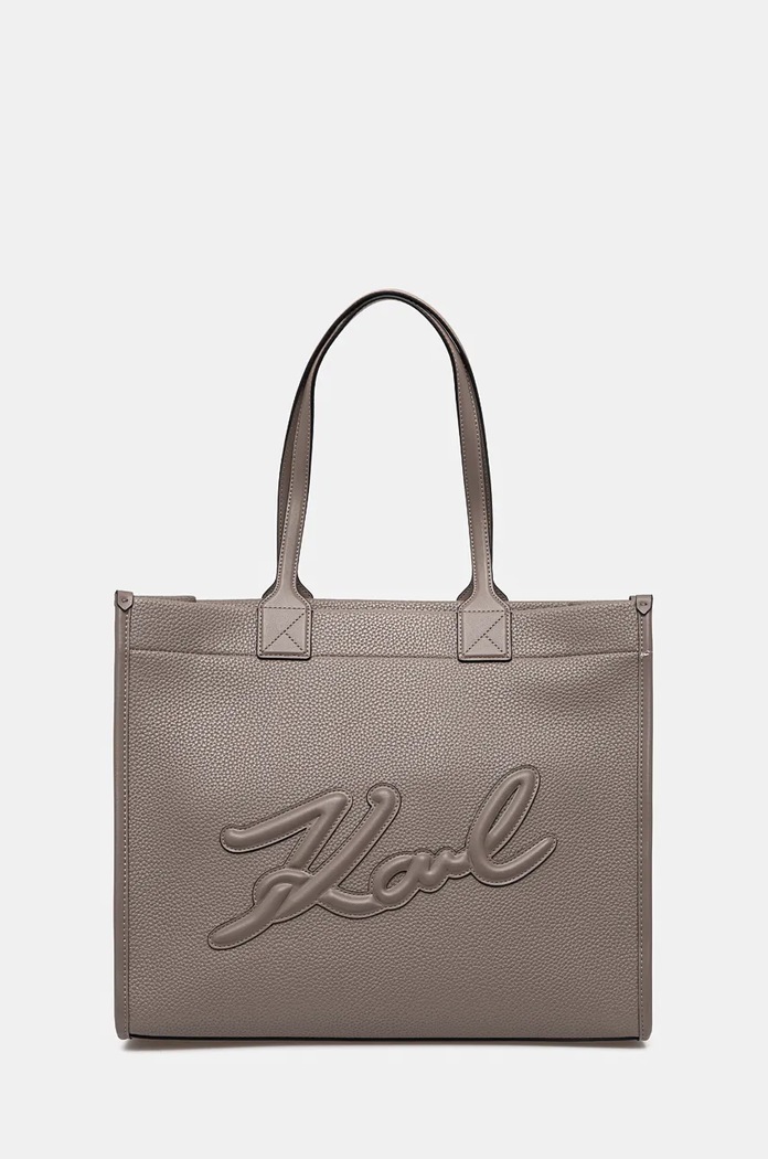 Kabelka Karl Lagerfeld hladký šedá 245W3091
