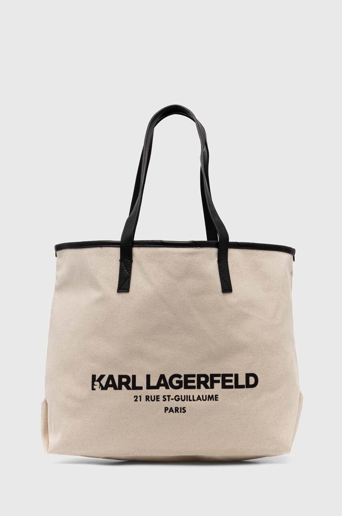 Kabelka Karl Lagerfeld nášivka béžová 245W3856