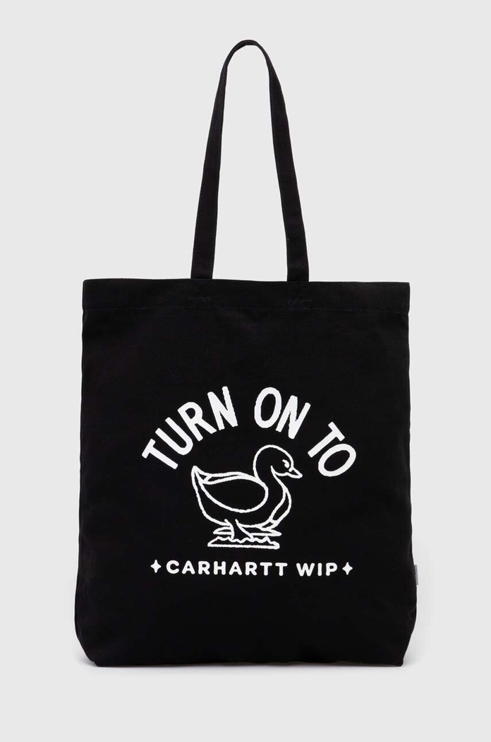 Pamučna torba Carhartt WIP Stamp Tote print crna I033629.0D2XX