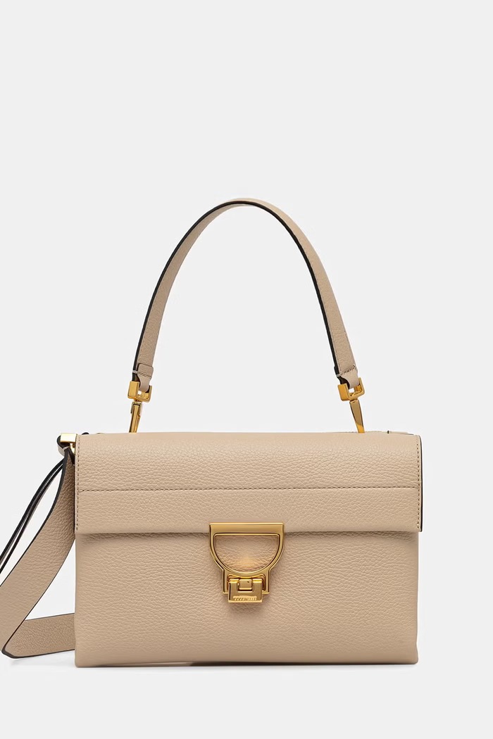 Coccinelle crossbody kabelka dámská kožená ARLETTIS přírodní kůže béžová E1.MD5.12.08.01