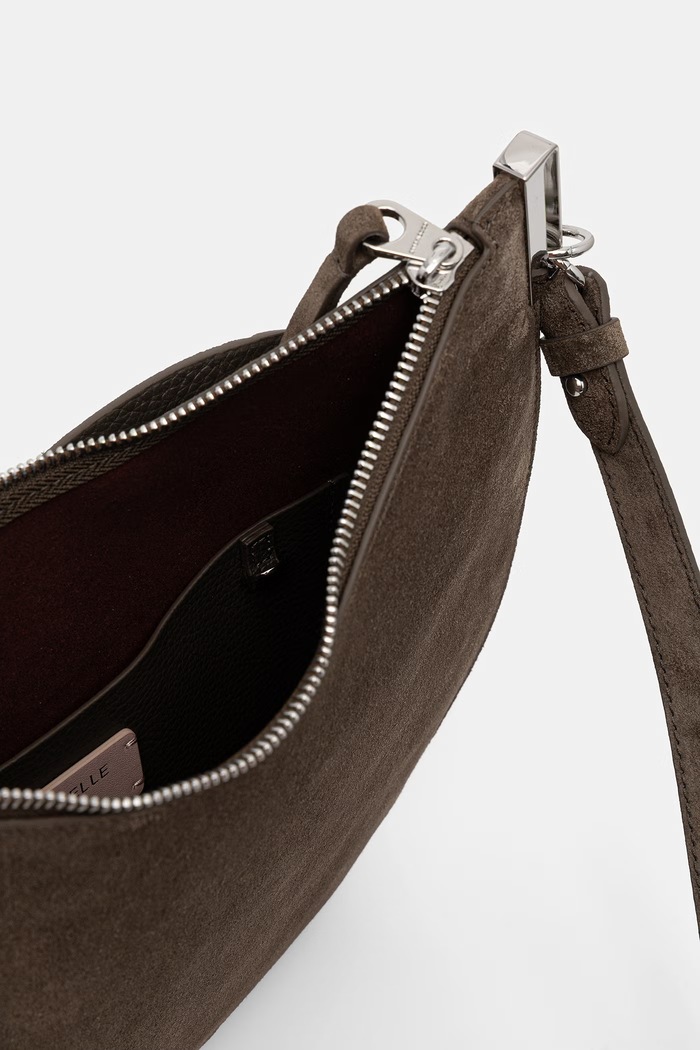 Coccinelle torebka crossbody damska zamszowa COCCINELLESUNUP SUEDE E1.QKG.13.02.01 zielony