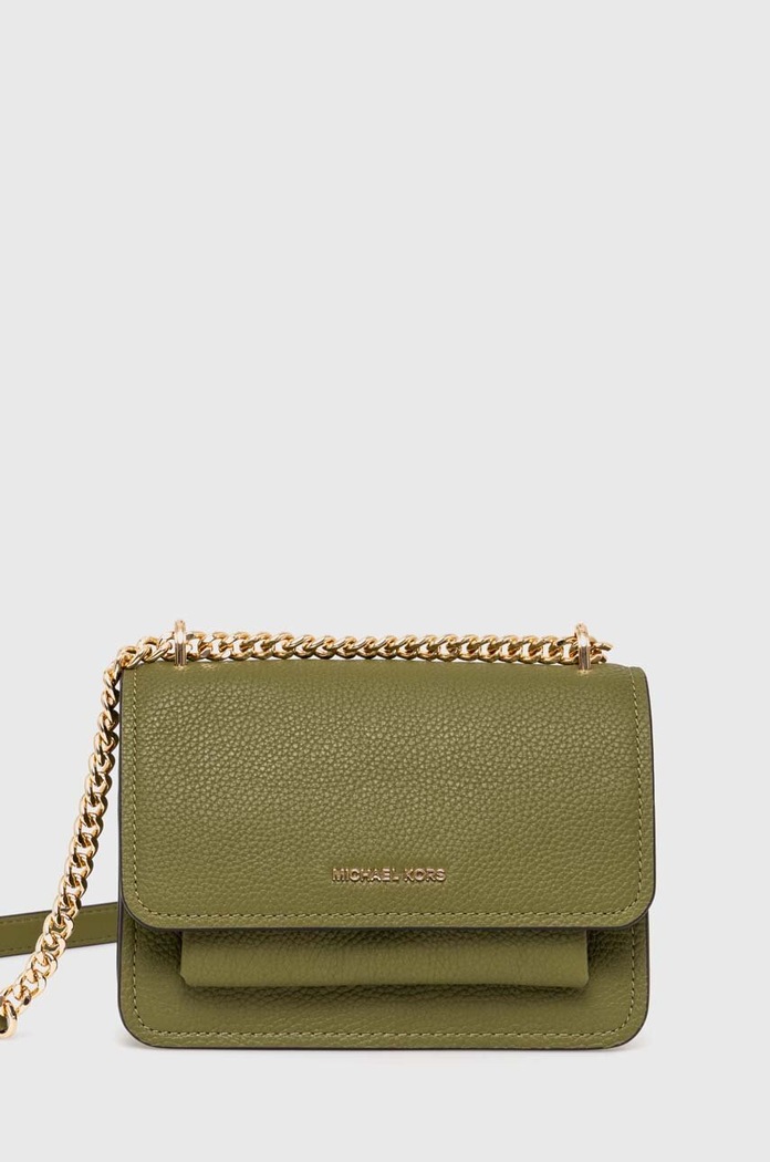 MICHAEL Michael Kors taška dámská kožená přírodní kůže zelená 32T4GC7C1T