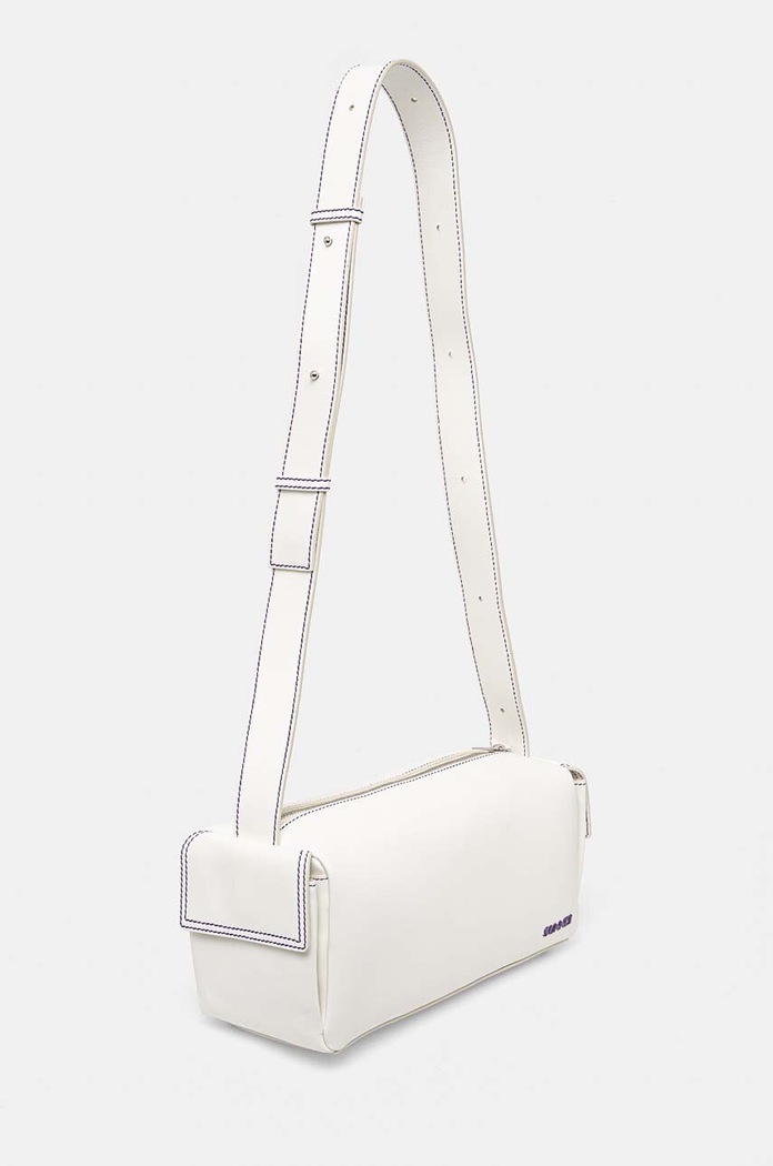 Kožená kabelka Sunnei MACCWBAG017 biela AW24