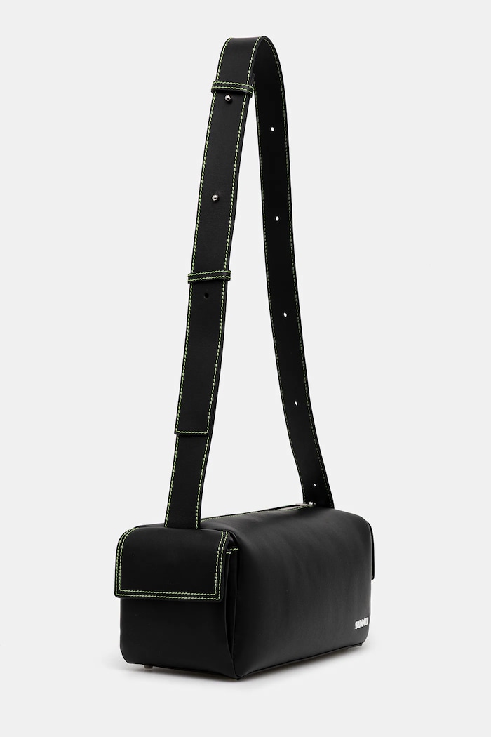Kožená kabelka Sunnei MACCWBAG017 čierna AW24