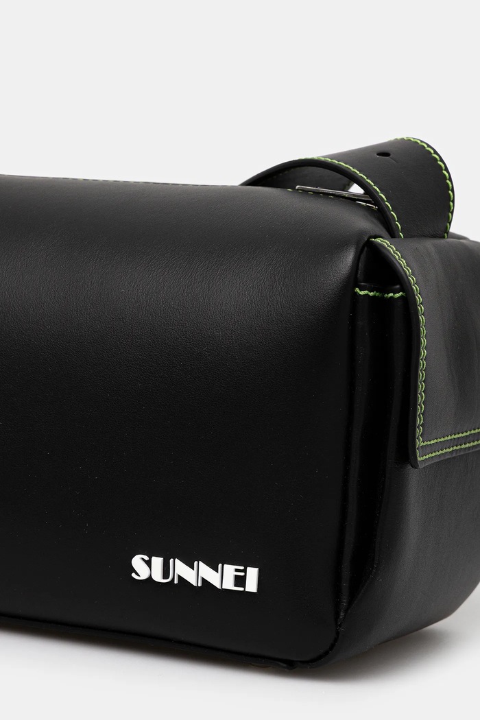 Kožená kabelka Sunnei čierna MACCWBAG017