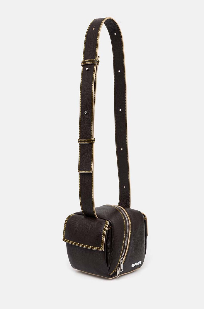 Шкіряна сумочка Sunnei MACCWBAG005 коричневий AW24
