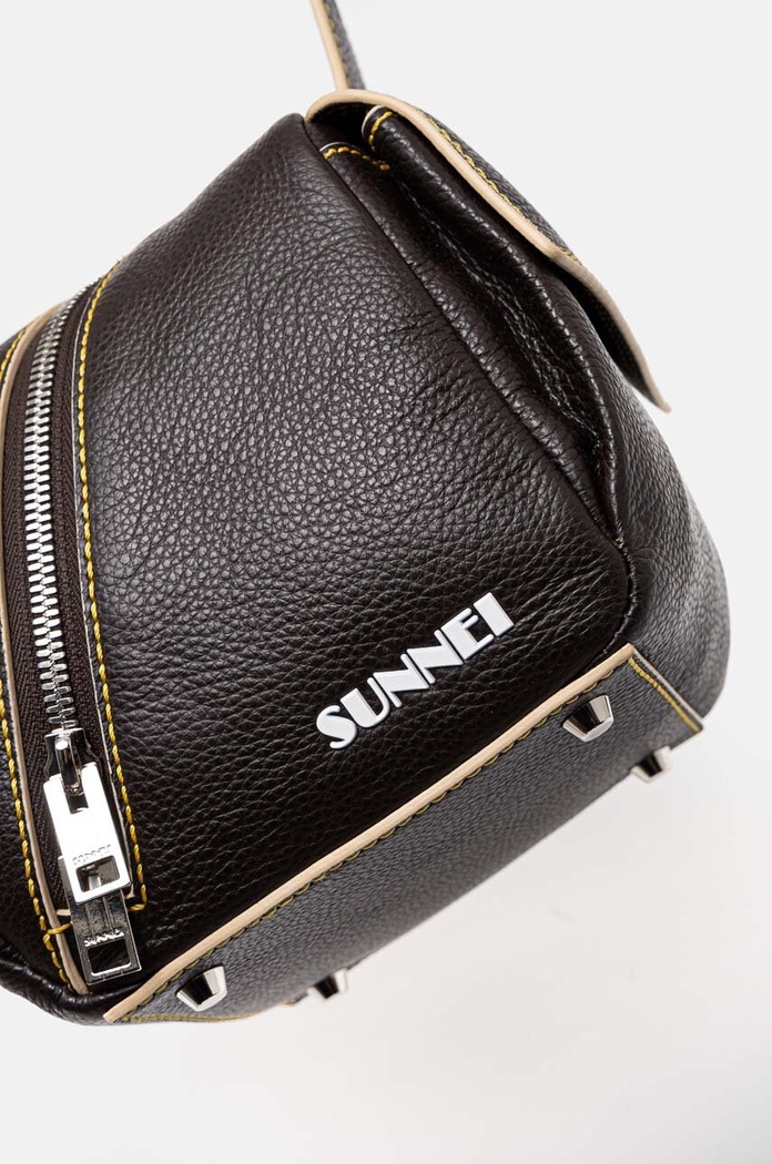 Аксесуари Шкіряна сумочка Sunnei MACCWBAG005 коричневий