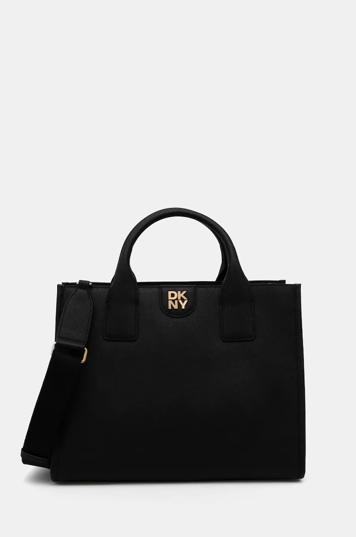 Kožená kabelka Dkny přírodní kůže černá R43AKQ11