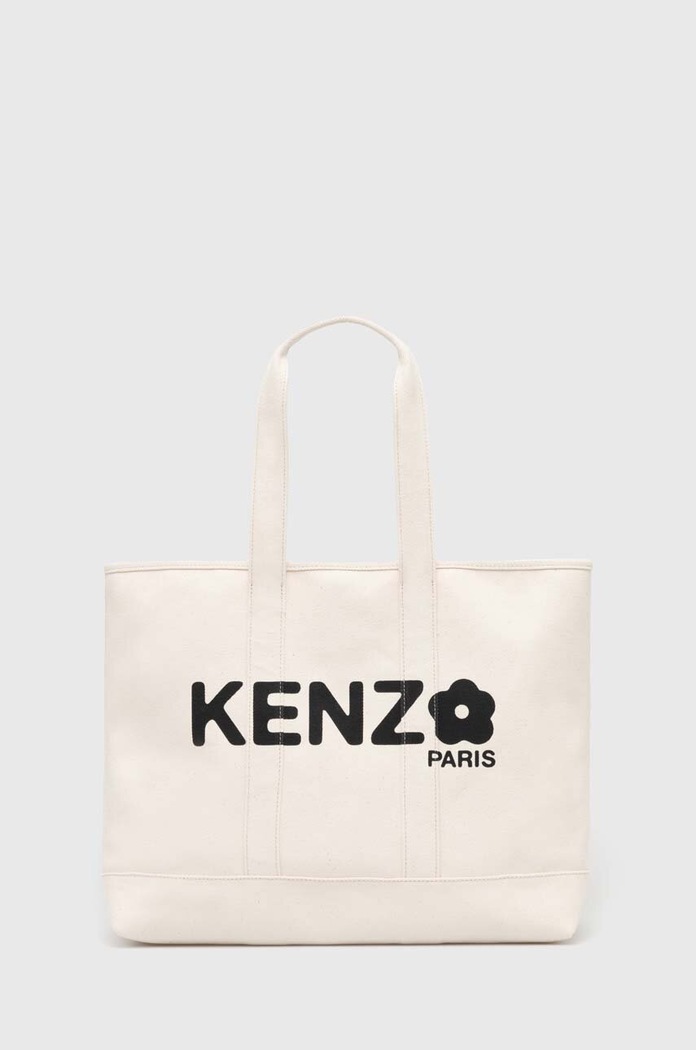 Βαμβακερή τσάντα Kenzo Utility Large Tote Bag υφασμάτινο μπεζ FE68SA911F36.03