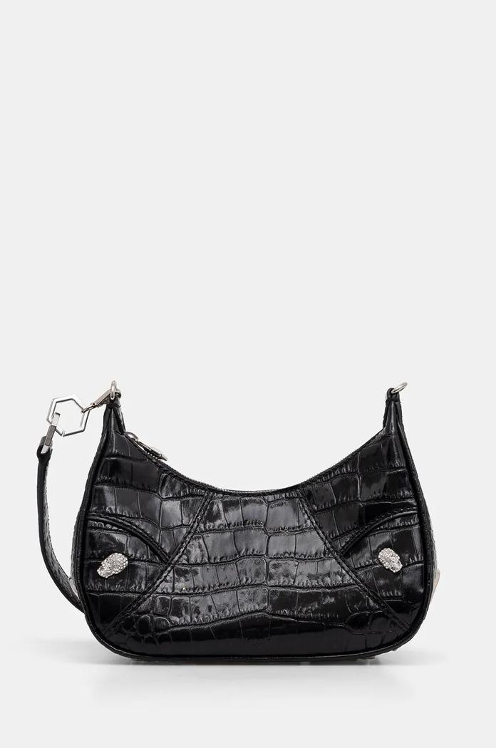 Δερμάτινη τσάντα Philipp Plein λείο δέρμα μαύρο AADA.WBA2034.PLE009N