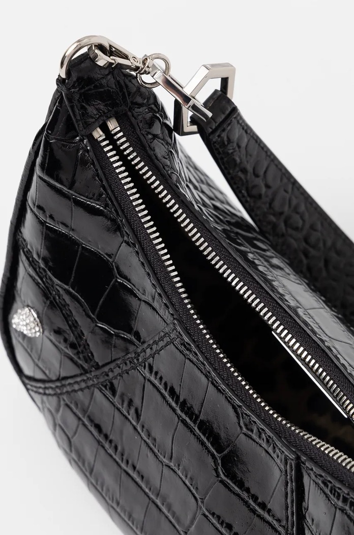 Δερμάτινη τσάντα Philipp Plein AADA.WBA2034.PLE009N μαύρο