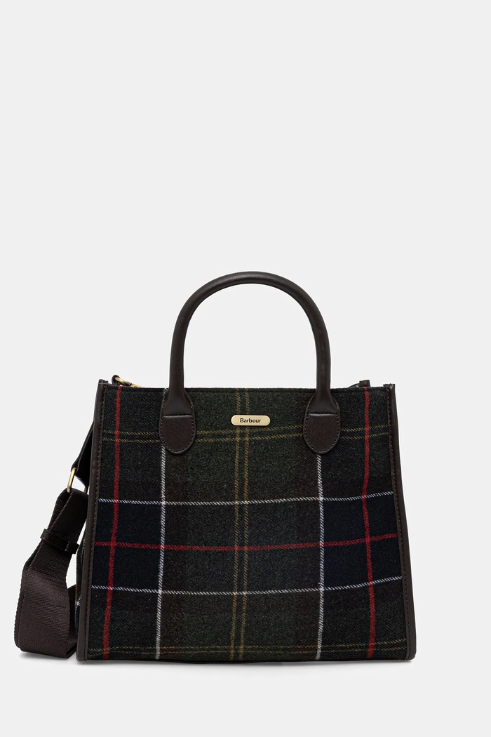 Barbour geantă de mână cu amestec de lână nu incape in A4 verde LBA0423