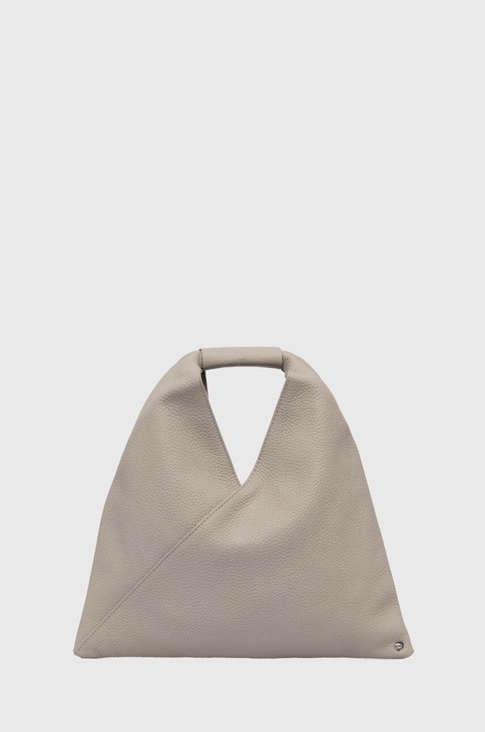Кожена чанта MM6 Maison Margiela гладка кожа сив SB6WD0013.P4344
