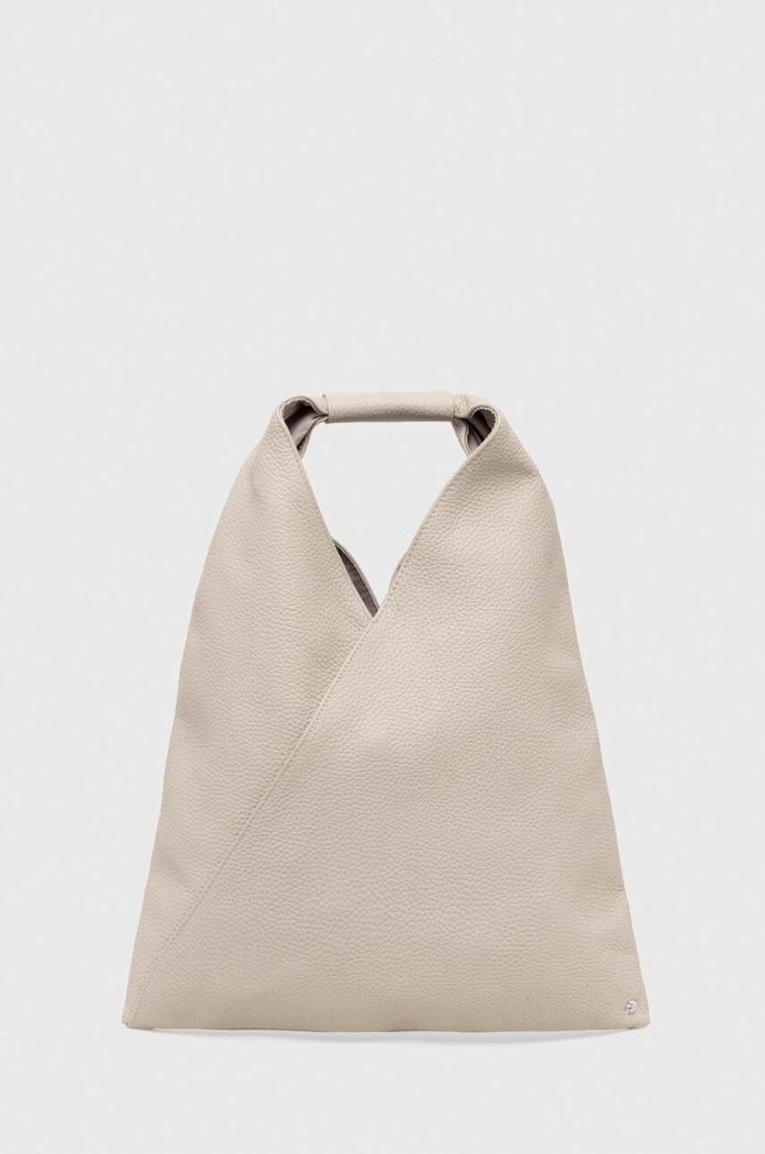 Kožená kabelka MM6 Maison Margiela přírodní kůže šedá S54WD0043.P4344