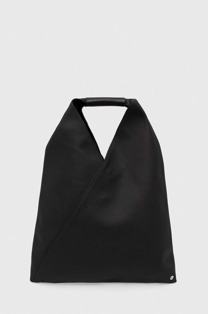 Kožená kabelka MM6 Maison Margiela přírodní kůže černá S54WD0043.P5691